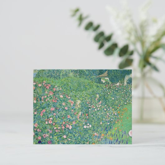 Klimt Floral Italiaans landschap Art Nouveau Briefkaart (Staand voorkant)