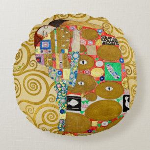 Klimt Fulfillment Mozaïek: Vintage Stoclet Fries Rond Kussen