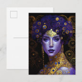 Klimt Geïnspireerd Briefkaart van koningin godin (Voorkant / Achterkant)