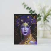 Klimt Geïnspireerd Briefkaart van koningin godin (Staand voorkant)