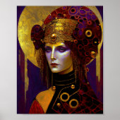 Klimt Geïnspireerd Poster van koningin godin (Voorkant)