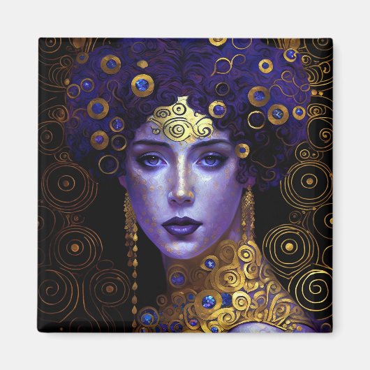 Klimt Geïnspireerd Queen Goddess Magnet (Voorkant)