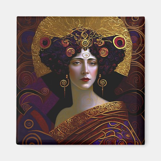 Klimt Geïnspireerd Queen Goddess Magnet (Voorkant)