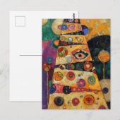 Klimt geïnspireerde Abstracte kerstboom Briefkaart (Voorkant / Achterkant)