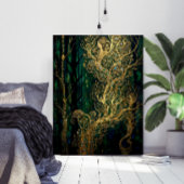 Klimt Geïnspireerde Gouden Bomen Abstract Poster