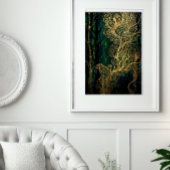 Klimt Geïnspireerde Gouden Bomen Abstract Poster