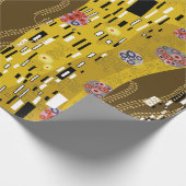 Klimt geïnspireerde gouden patroonkunst staat voor cadeaupapier (Hoek)