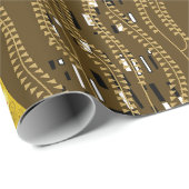 Klimt geïnspireerde gouden patroonkunst staat voor cadeaupapier (Rol Hoek)