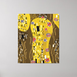 Klimt geïnspireerde gouden patroonkunst staat voor canvas afdruk