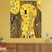 Klimt geïnspireerde gouden patroonkunst staat voor canvas afdruk (Insitu (Woonkamer))