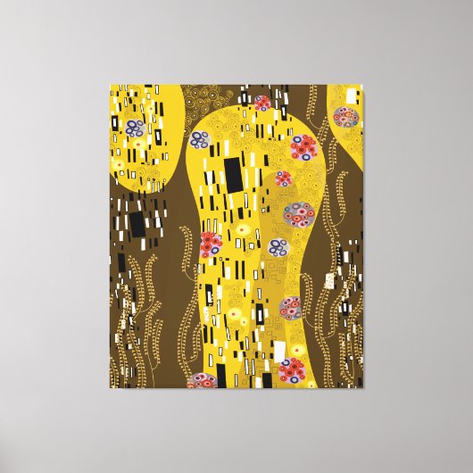 Klimt geïnspireerde gouden patroonkunst staat voor canvas afdruk (Voorkant)