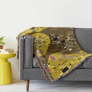 Klimt geïnspireerde gouden patroonkunst staat voor deken