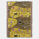 Klimt geïnspireerde gouden patroonkunst staat voor deken (Voorkant Verticaal)