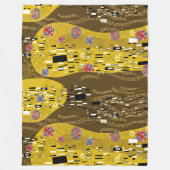 Klimt geïnspireerde gouden patroonkunst staat voor fleece deken (Voorkant)