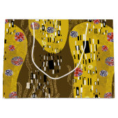 Klimt geïnspireerde gouden patroonkunst staat voor groot cadeauzakje (Voorkant)