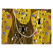 Klimt geïnspireerde gouden patroonkunst staat voor groot cadeauzakje (Achterkant)