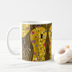 Klimt geïnspireerde gouden patroonkunst staat voor koffiemok