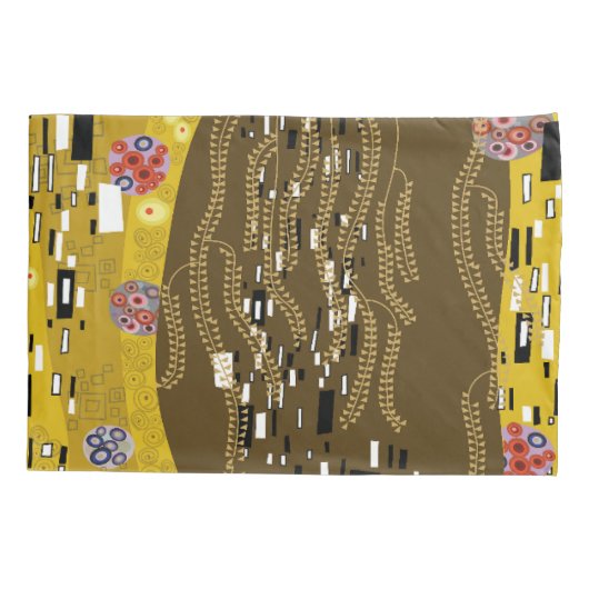 Klimt geïnspireerde gouden patroonkunst staat voor kussensloop (Achterkant-Links)