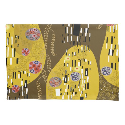 Klimt geïnspireerde gouden patroonkunst staat voor kussensloop (Voorkant-Links)