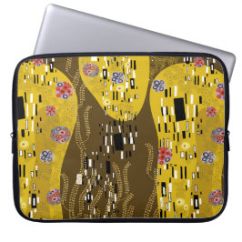Klimt geïnspireerde gouden patroonkunst staat voor laptop sleeve