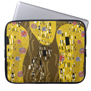 Klimt geïnspireerde gouden patroonkunst staat voor laptop sleeve
