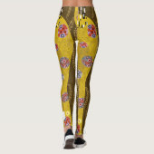 Klimt geïnspireerde gouden patroonkunst staat voor leggings (Achterkant)