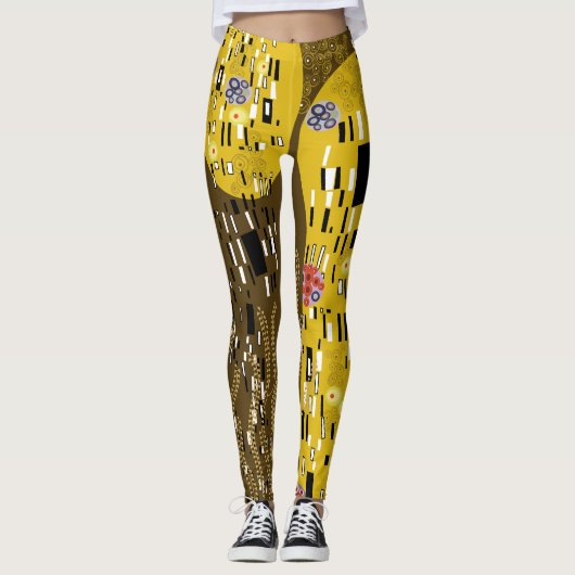 Klimt geïnspireerde gouden patroonkunst staat voor leggings (Voorkant)