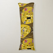 Klimt geïnspireerde gouden patroonkunst staat voor lichaamskussen (Voorkant Verticaal)