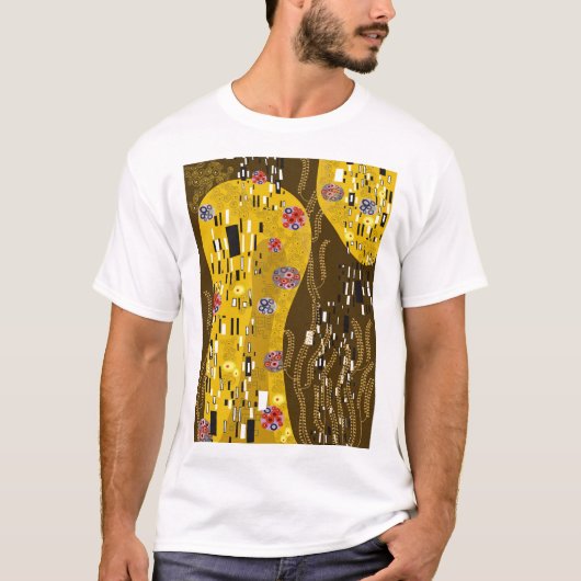 Klimt geïnspireerde gouden patroonkunst staat voor t-shirt (Voorkant)
