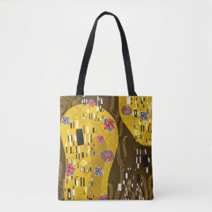 Klimt geïnspireerde gouden patroonkunst staat voor tote bag