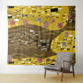 Klimt geïnspireerde gouden patroonkunst staat voor wandkleed (In Situ (horizontaal))