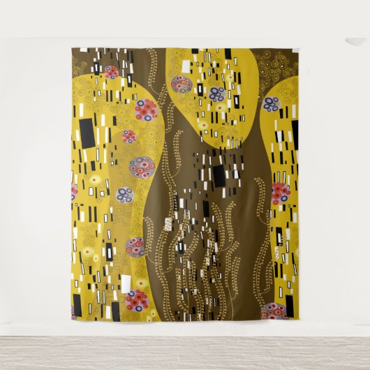 Klimt geïnspireerde gouden patroonkunst staat voor wandkleed (Voorkant)
