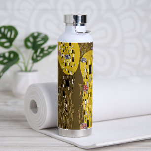 Klimt geïnspireerde gouden patroonkunst staat voor waterfles