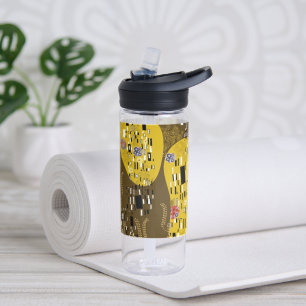 Klimt geïnspireerde gouden patroonkunst staat voor waterfles