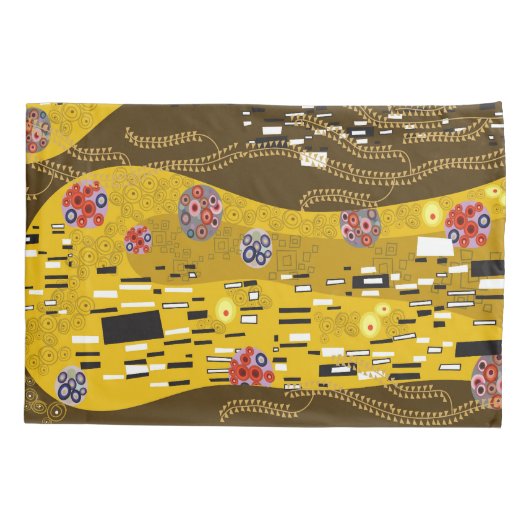 Klimt geïnspireerde goudkunst staat voor de kus-ku kussensloop (Achterkant)