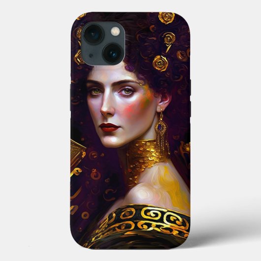 Klimt Geïnspireerde iPhone Queen Goddess Hoesje-Ma Case-Mate iPhone Case (Achterkant)
