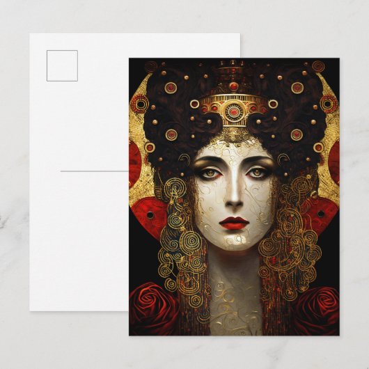 Klimt Geïnspireerde koningin Goddess Briefkaart (Voorkant / Achterkant)