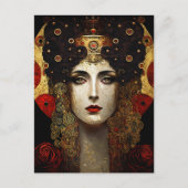 Klimt Geïnspireerde koningin Goddess Briefkaart (Voorkant)