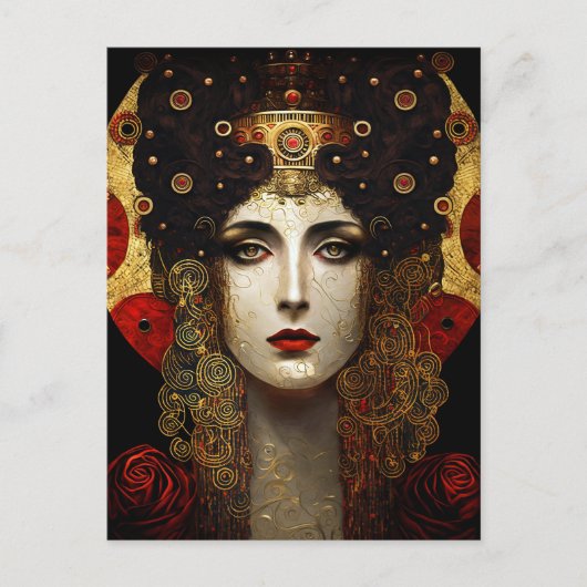 Klimt Geïnspireerde koningin Goddess Briefkaart (Voorkant)