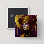 Klimt Geïnspireerde Koningin Goddess Button (Voorkant /achterkant)