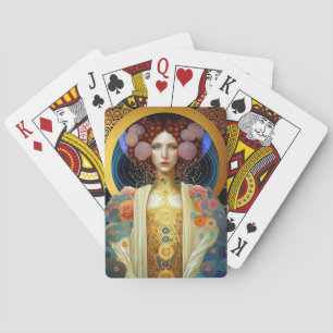 Klimt Geïnspireerde koningin Goddess Fantasy Art Pokerkaarten