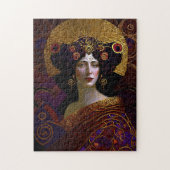 Klimt Geïnspireerde koningin Goddess Jigzaag Puzzl Legpuzzel (Verticaal)