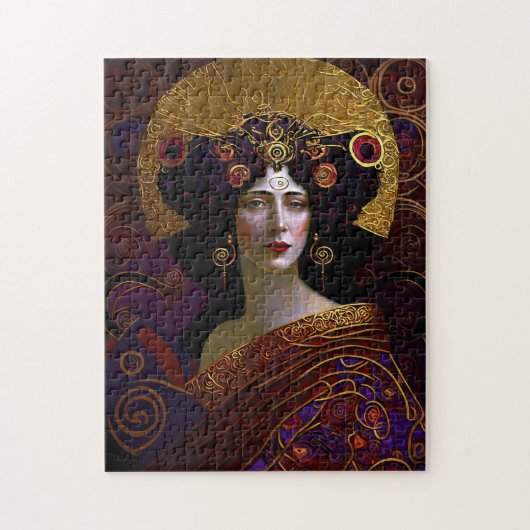 Klimt Geïnspireerde koningin Goddess Jigzaag Puzzl Legpuzzel (Verticaal)