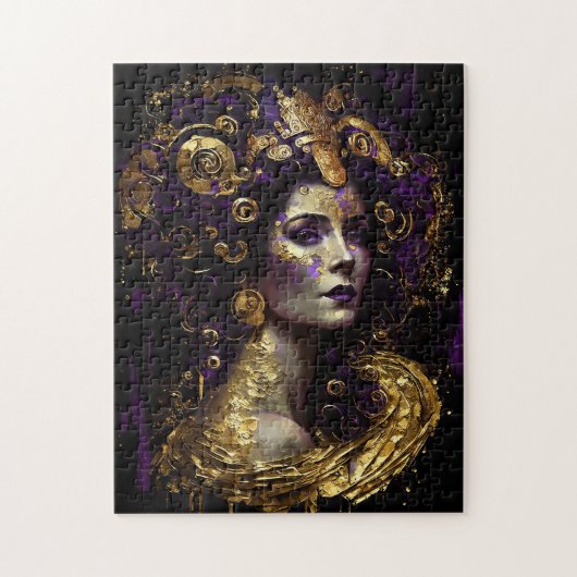 Klimt Geïnspireerde koningin Goddess Jigzaag Puzzl Legpuzzel (Verticaal)