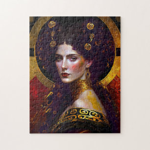 Klimt Geïnspireerde koningin Goddess Jigzaag Puzzl Legpuzzel