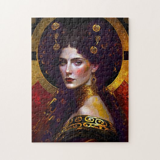 Klimt Geïnspireerde koningin Goddess Jigzaag Puzzl Legpuzzel (Verticaal)