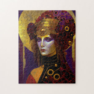 Klimt Geïnspireerde koningin Goddess Jigzaag Puzzl Legpuzzel