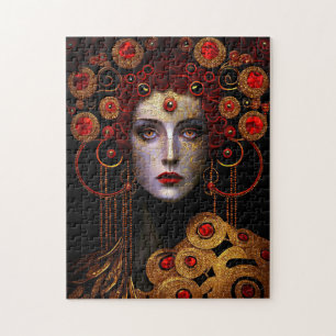Klimt Geïnspireerde koningin Goddess Legpuzzel