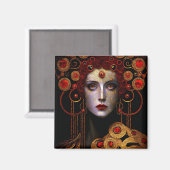 Klimt Geïnspireerde koningin Goddess Magneet (Voorkant / Achterkant)