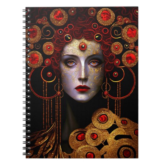 Klimt Geïnspireerde koningin Goddess Notitieboek (Voorkant)